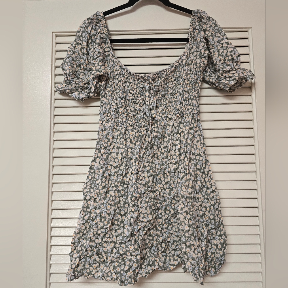 Jeuvre - Floral Off-Shoulder Lightweight Short-Sleeve Dress